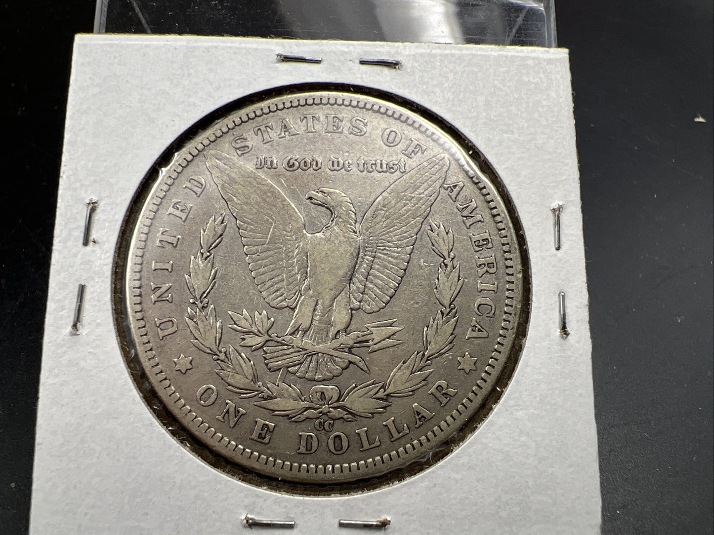 1890 CC $1 Morgan Silver Dollar Coin Tailbar Variety VF Very Fine Circulated