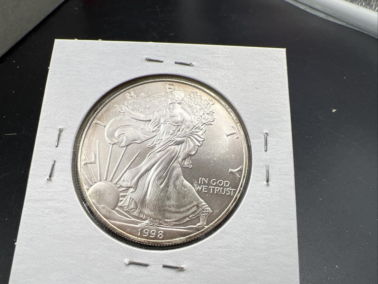 1998 1 Oz American Silver Eagle Gem BU UNC Nice Toning Toner SKU#J