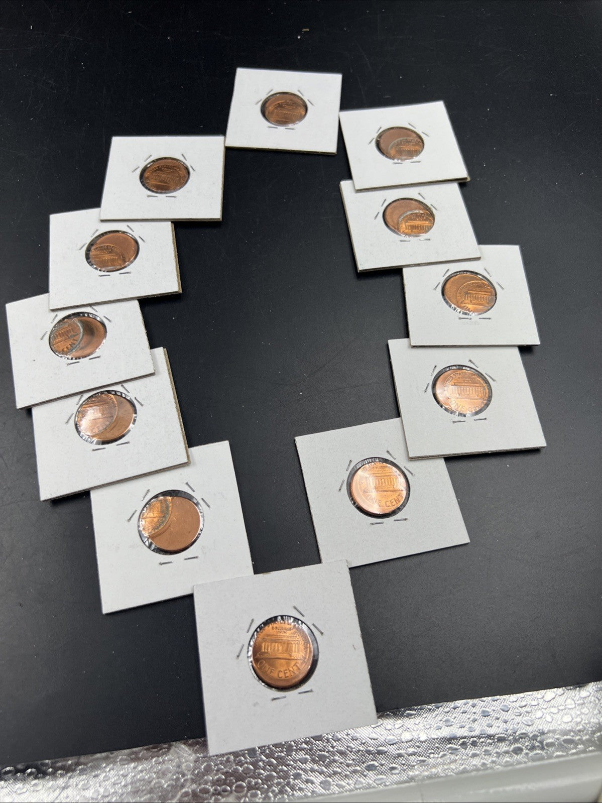 12 Coin Clock Collection Off Center Lincoln Memorial Error Cents UNC 1988 1989