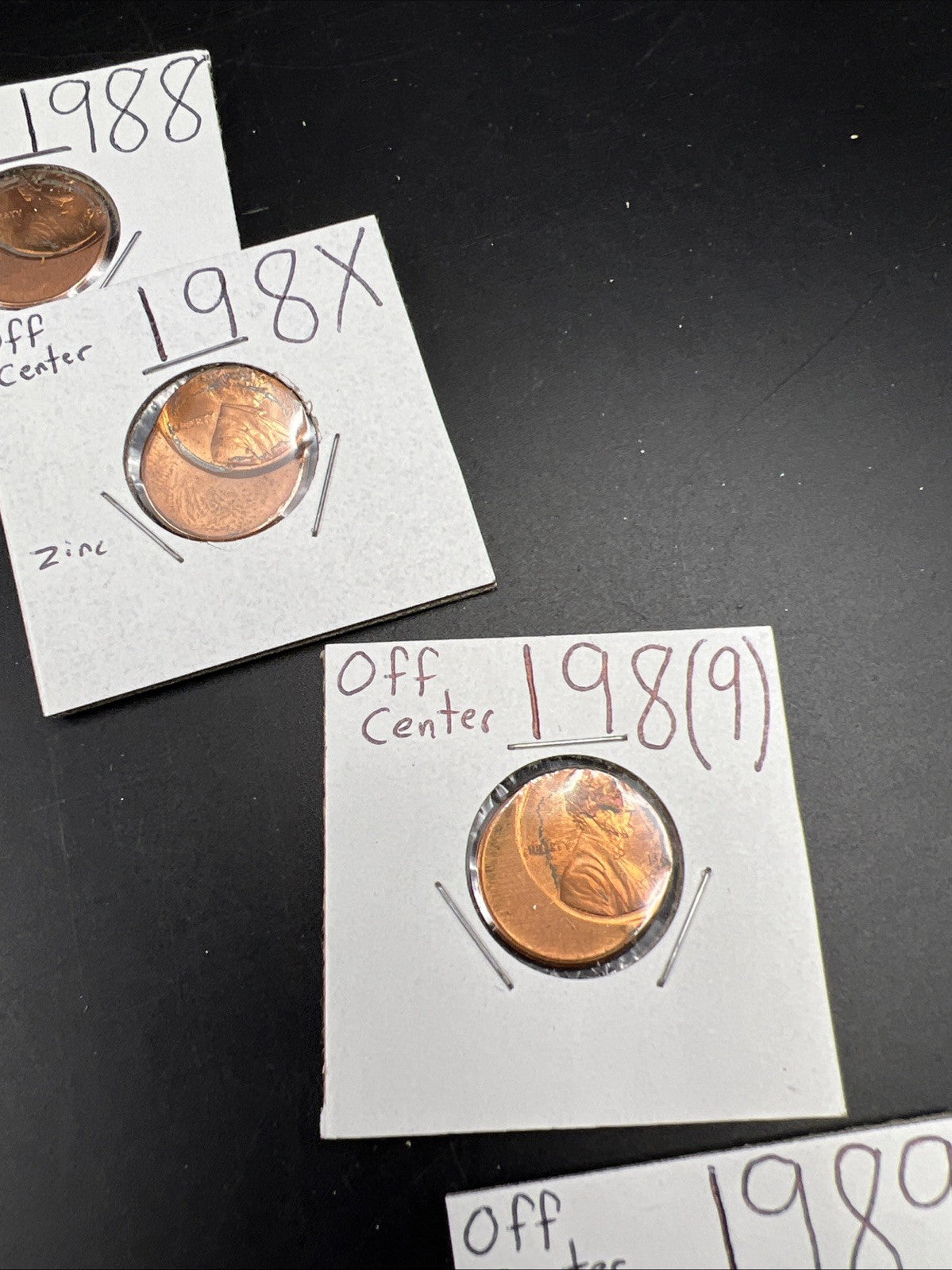 12 Coin Clock Collection Off Center Lincoln Memorial Error Cents UNC 1988 1989