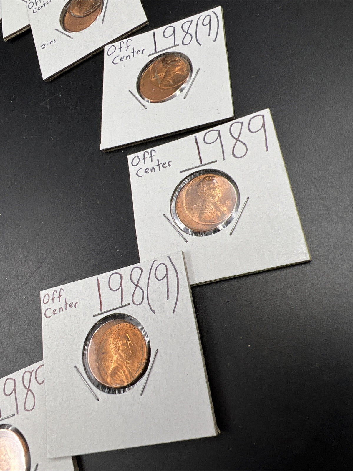 12 Coin Clock Collection Off Center Lincoln Memorial Error Cents UNC 1988 1989