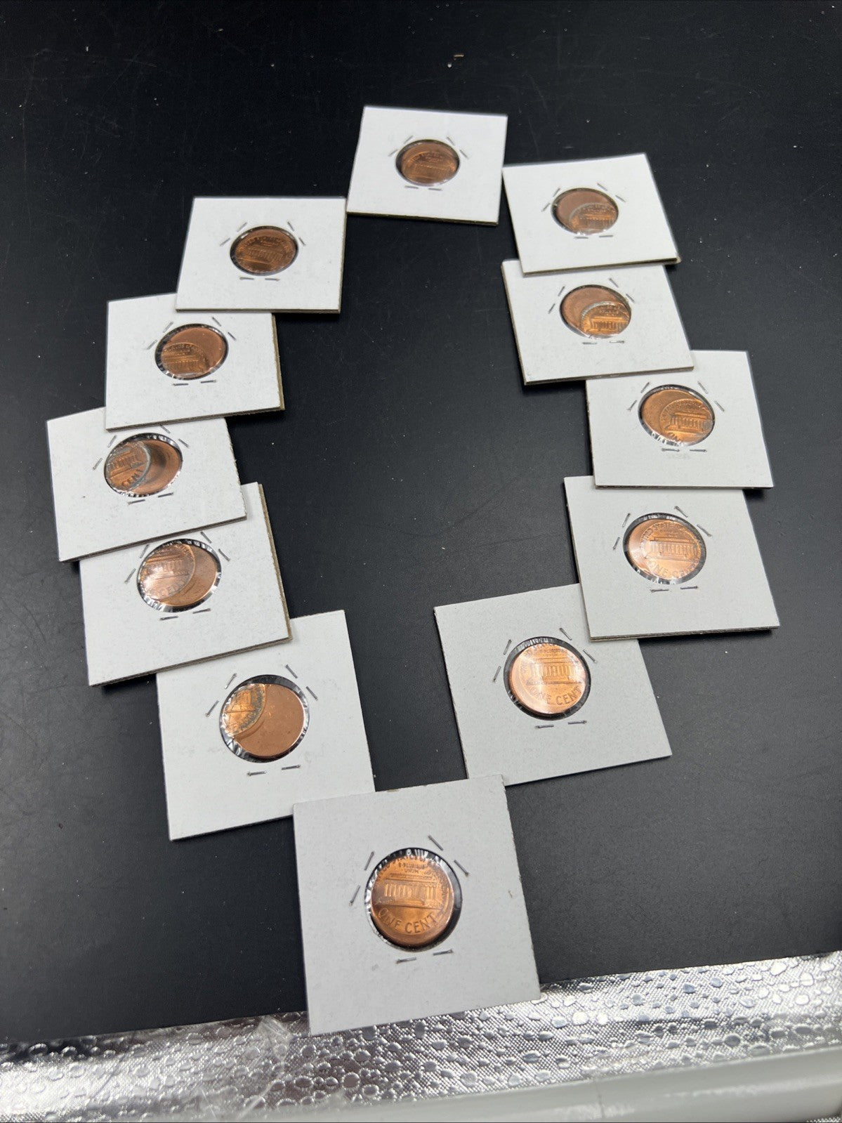 12 Coin Clock Collection Off Center Lincoln Memorial Error Cents UNC 1988 1989