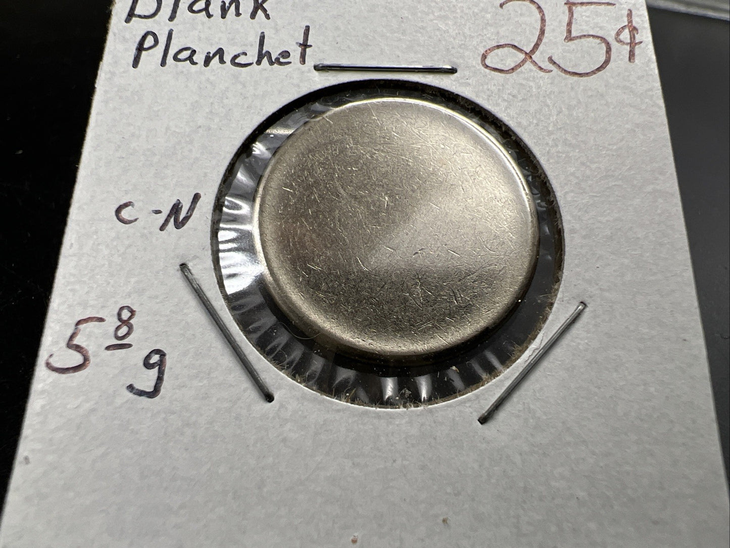 Clad 25c Quarter Blank Planchet Error Coin CH UNC SKU#A