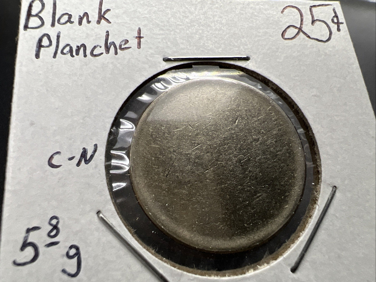 Clad 25c Quarter Blank Planchet Error Coin CH UNC SKU#B