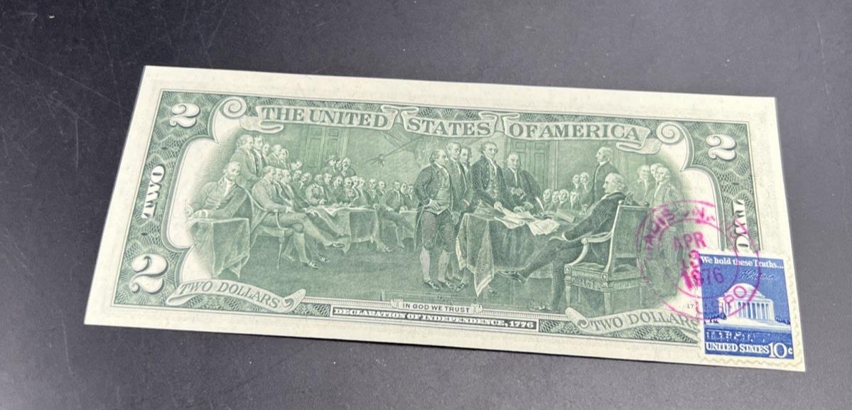 1976 $2 Postal Two Dollar Bicentennial Federal Reserve Note District B UNC #154