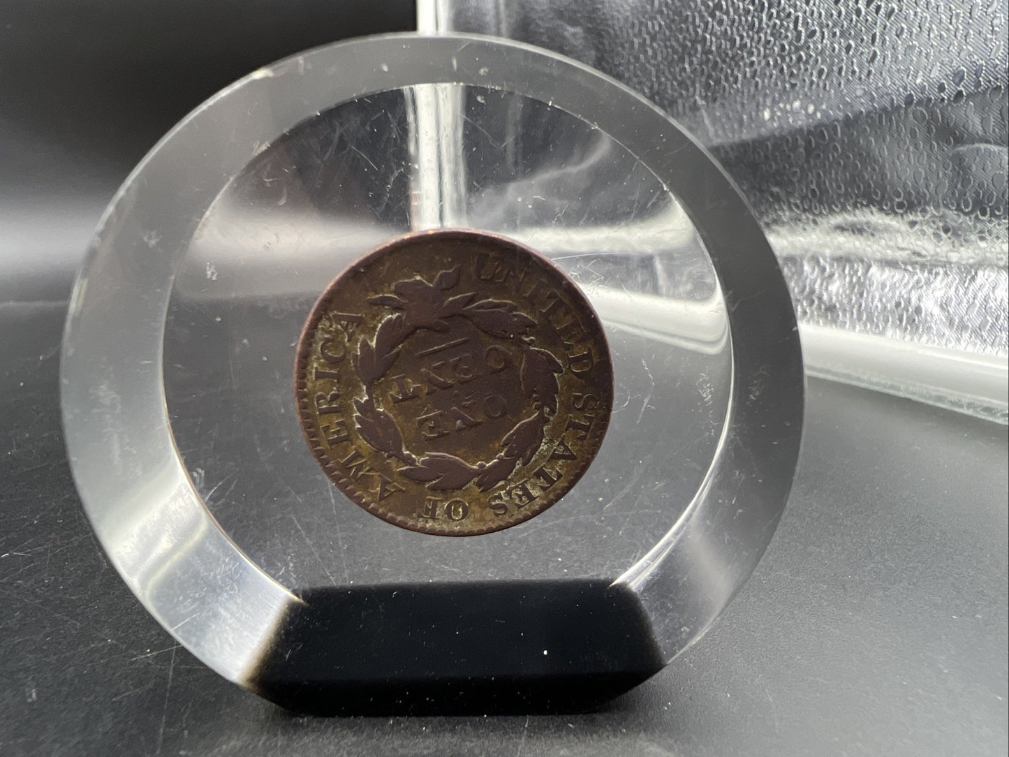 1826 1c Coronet Head Large Cent Penny US Copper Fine Details In Acrylic Display