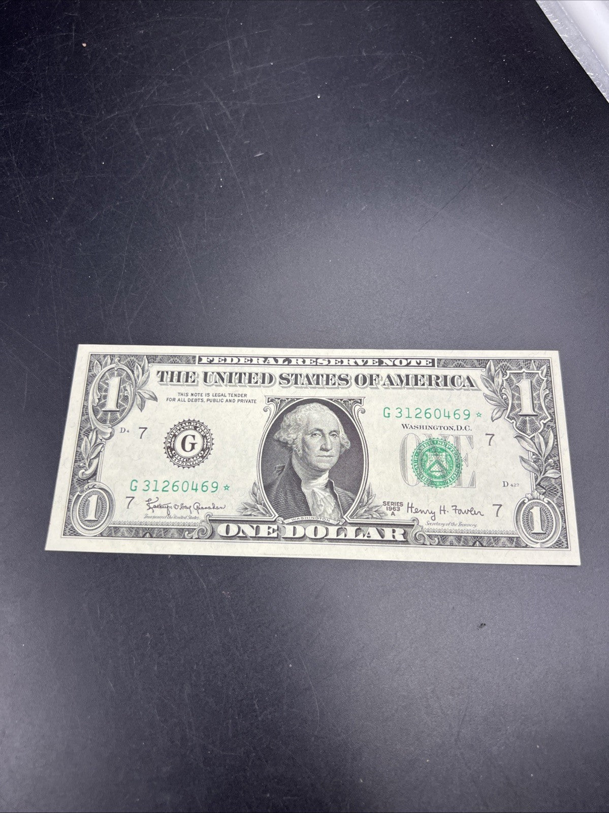 1963 A * Star $1 FRN Federal Reserve Note Green Seal Choice UNC Uncirculated #69