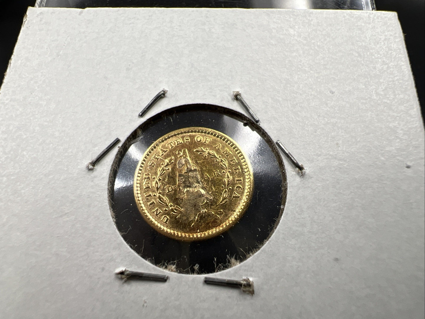 1851 G$1 Gold One Dollar Coin Liberty Head AU Details Jewelry Mount Removed REV