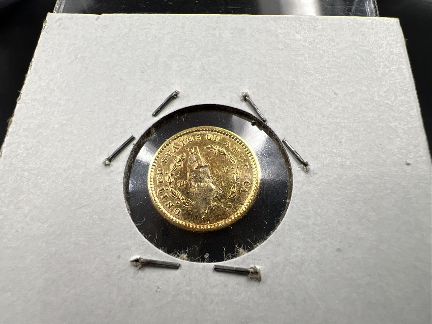 1851 G$1 Gold One Dollar Coin Liberty Head AU Details Jewelry Mount Removed REV