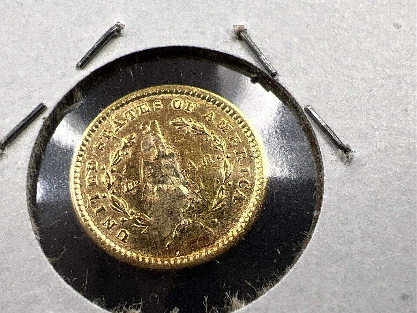 1851 G$1 Gold One Dollar Coin Liberty Head AU Details Jewelry Mount Removed REV