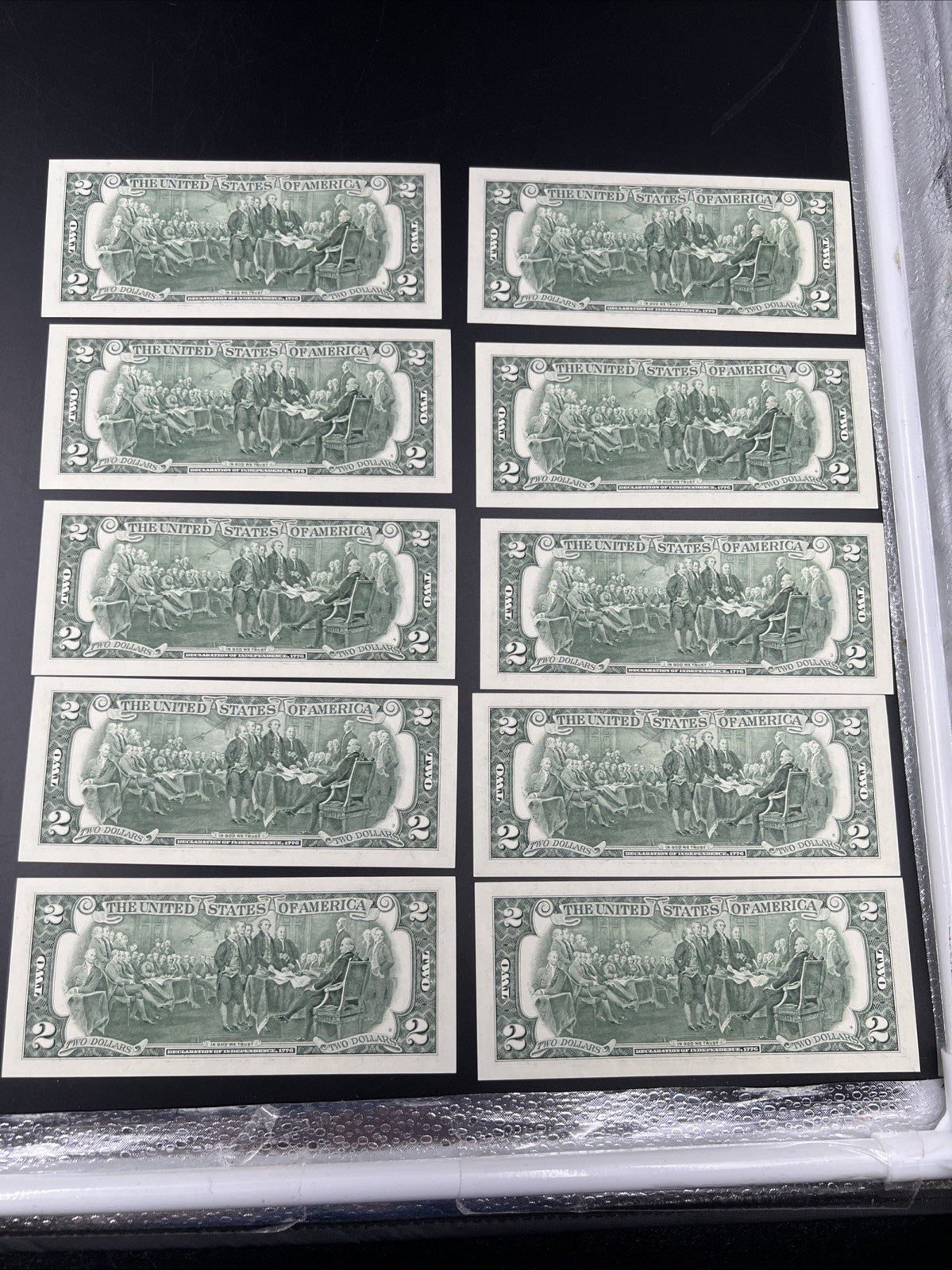 10 Consecutive 2003 Two Dollar FRN Federal Reserve Notes Repeaters CH UNC #17