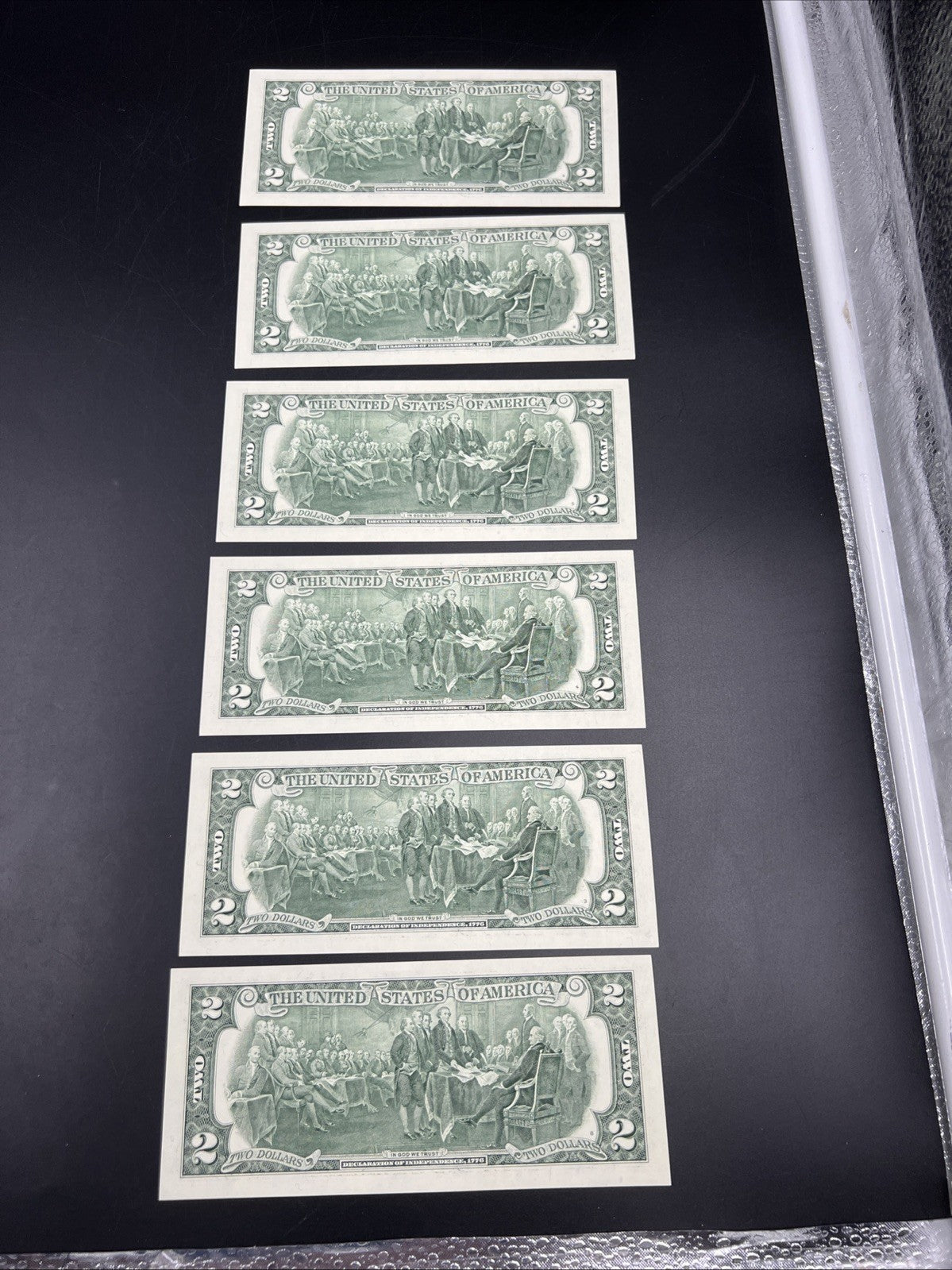 6 Consecutive 2003 Two Dollar FRN Federal Reserve Notes Repeaters CH UNC #11