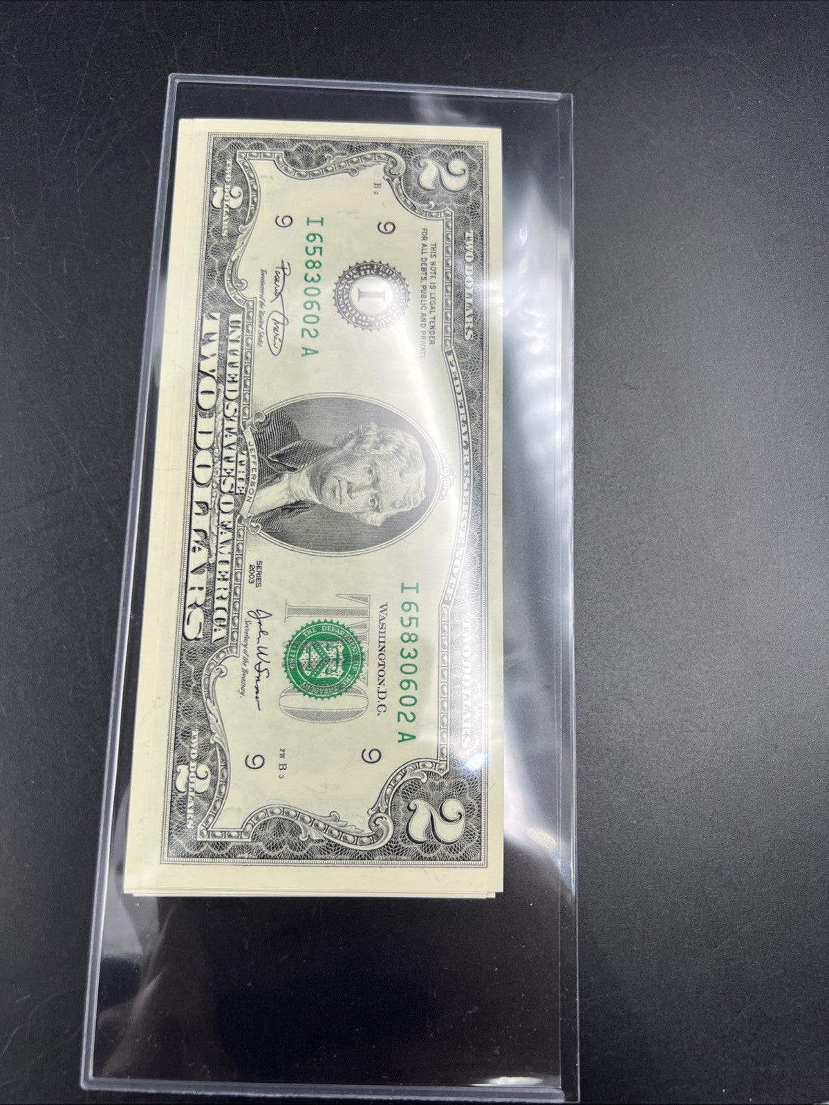 9 Consecutive 2003 Two Dollar FRN Federal Reserve Notes CH UNC I District #02