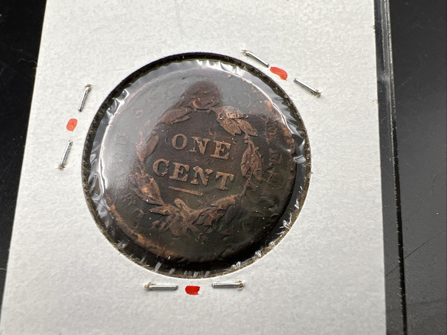 1838 1c Coronet Head Large Cent US Copper Coin Very Circulated Damaged SKU#A