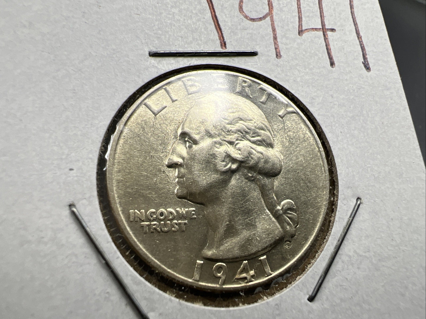 1941 P Washington 90% Silver Quarter AU About UNC SKU#A
