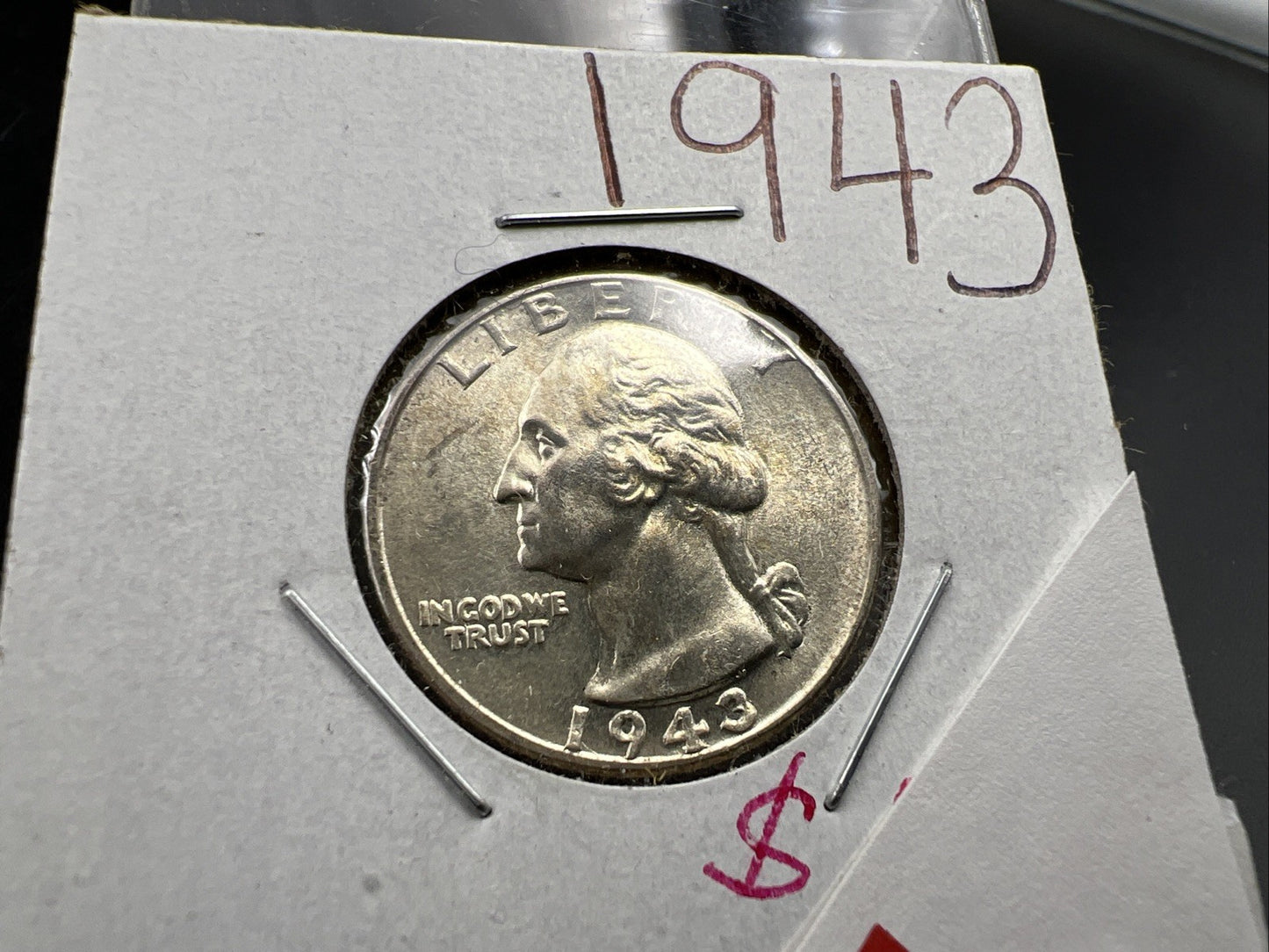 1943 P Washington 90% Silver Quarter Choice AU About UNC WWII Era Coin SKU#A