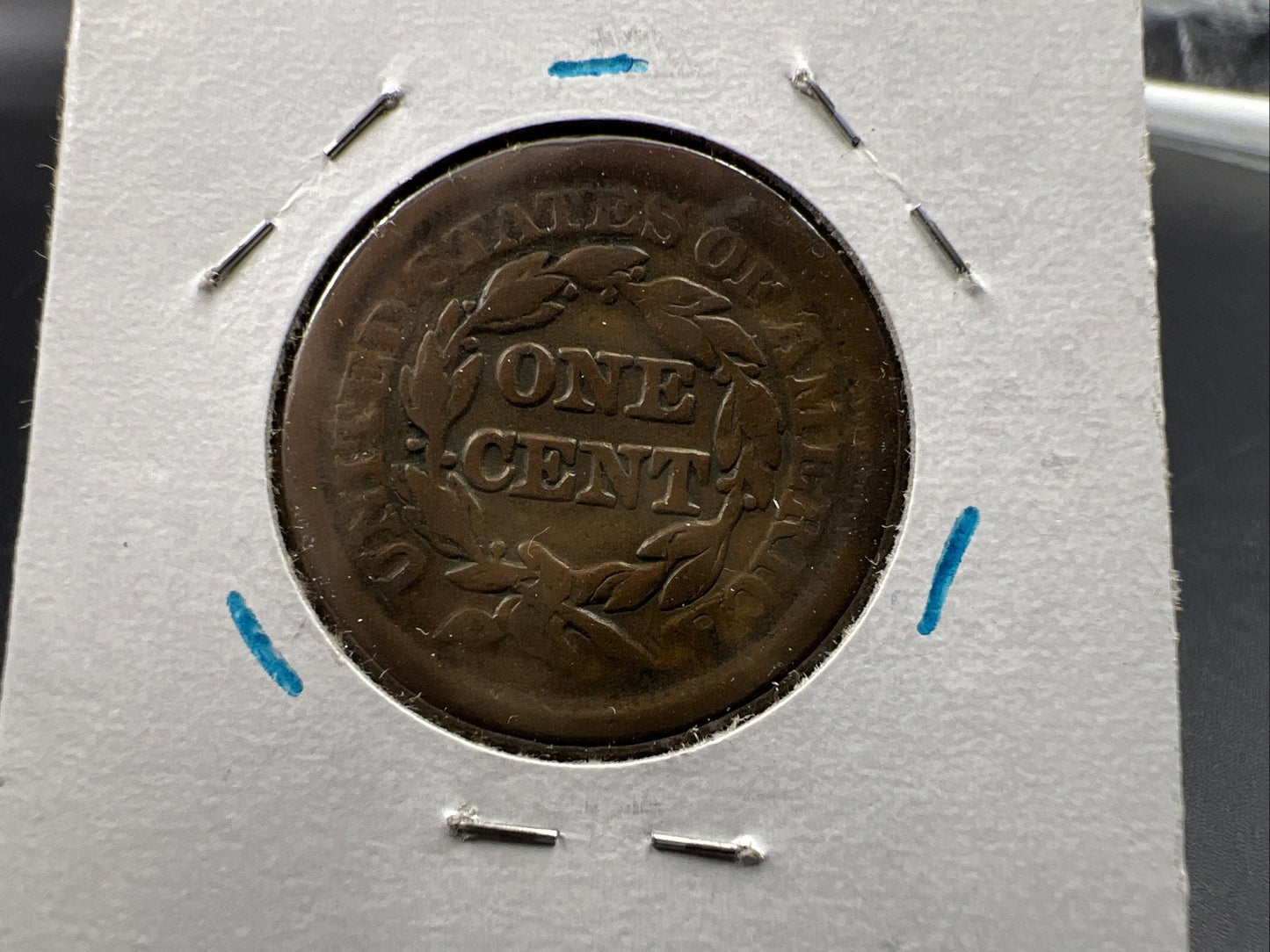 1854 1c Braided Hair Large Cent Coin VG Details Circulated