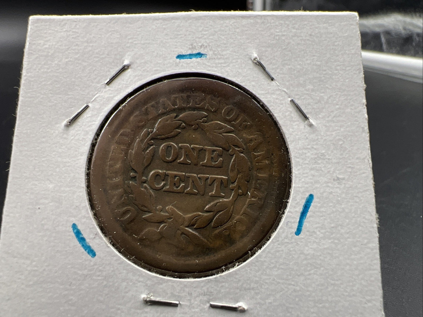 1854 1c Braided Hair Large Cent Coin VG Details Circulated