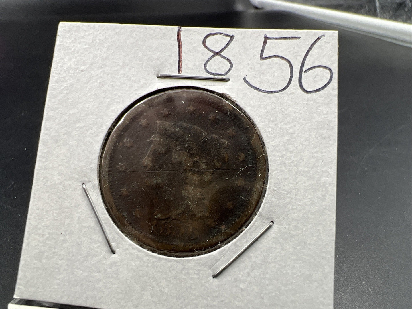 1856 1c Braided Hair Large Cent Cull Very Circulated Damaged