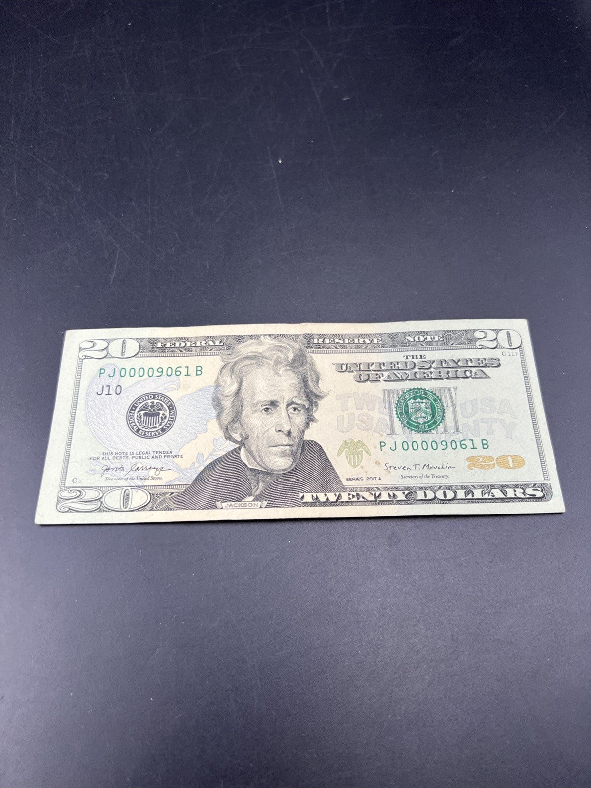 2017 A $20 FRN Federal Reserve Note Circulated Neat Serial # 00009061
