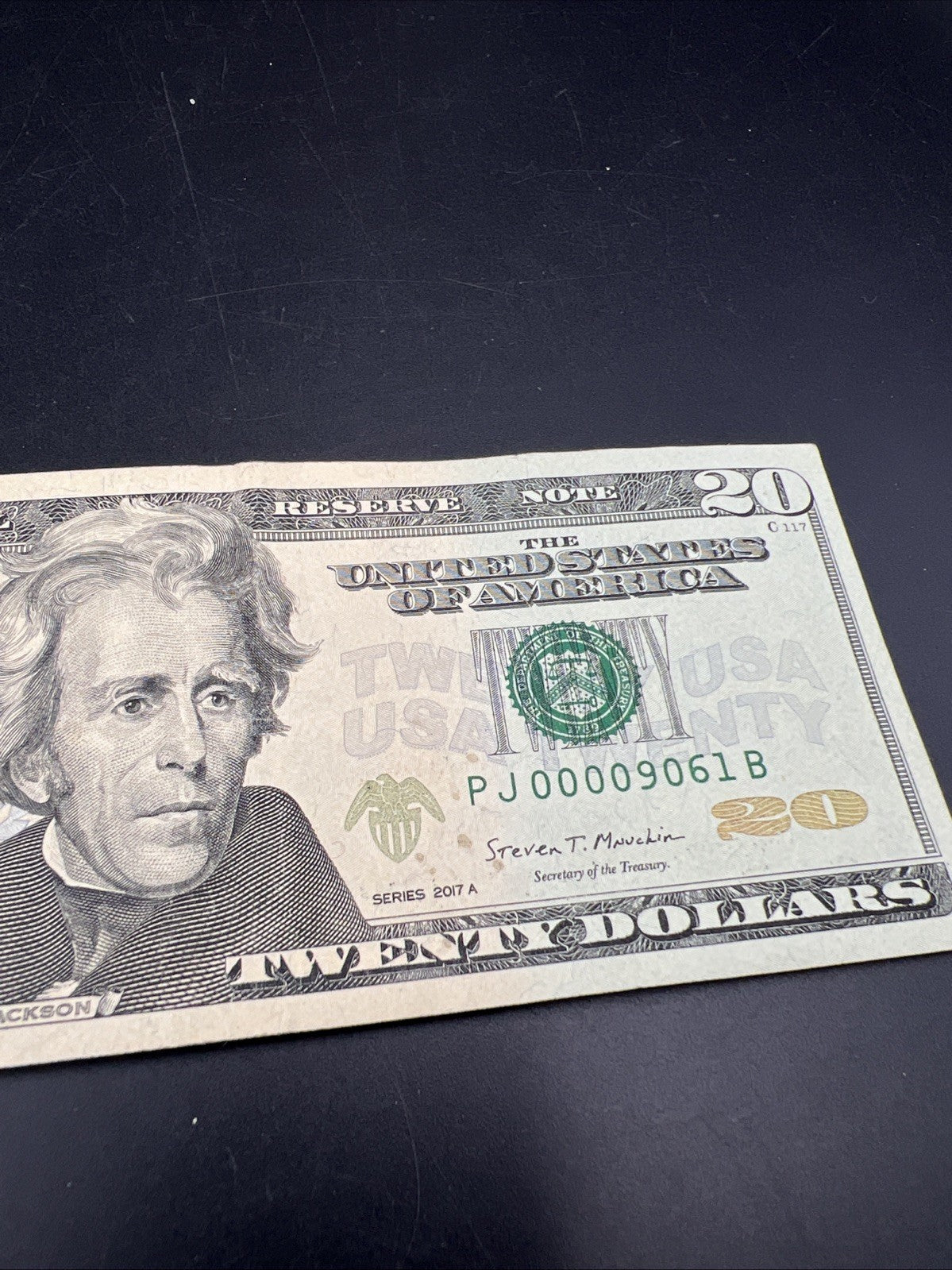 2017 A $20 FRN Federal Reserve Note Circulated Neat Serial # 00009061