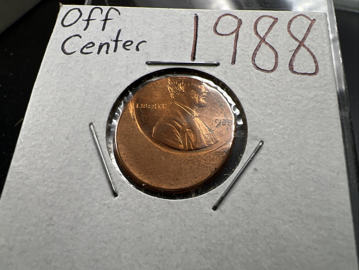 198X P 1c Lincoln Memorial Cent 50% Off Center Error UNC SKU#A
