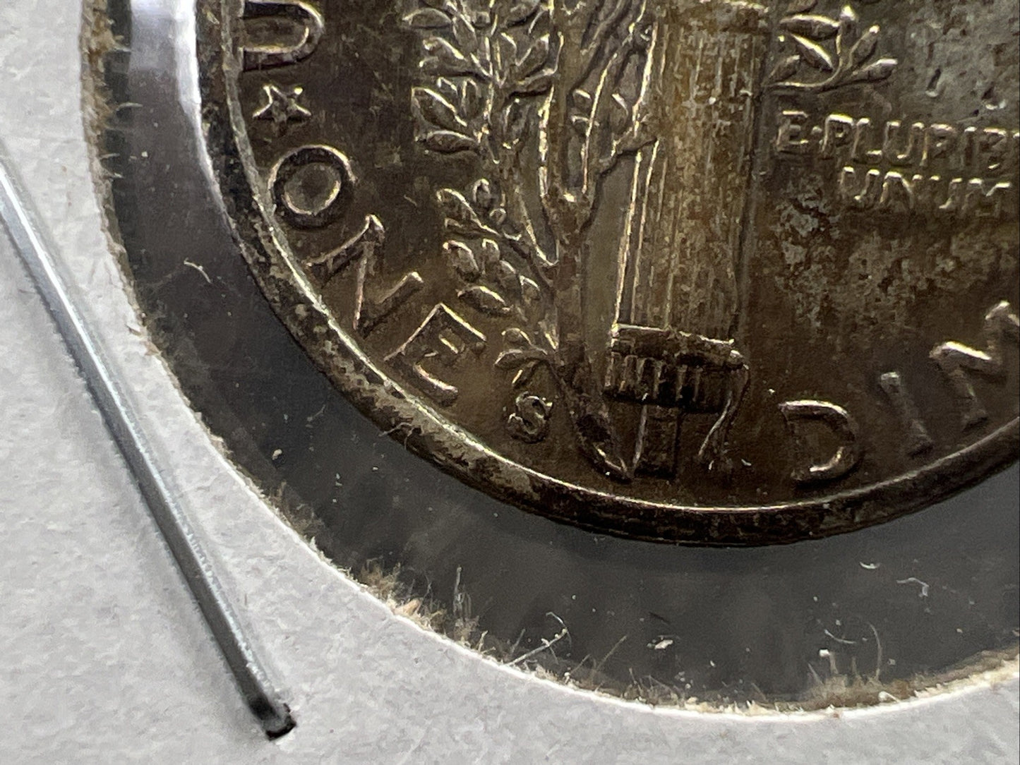 1943 S S/S Mercury Silver Dime Coin RPM FS-501 Variety XF EF Extra Fine Circ