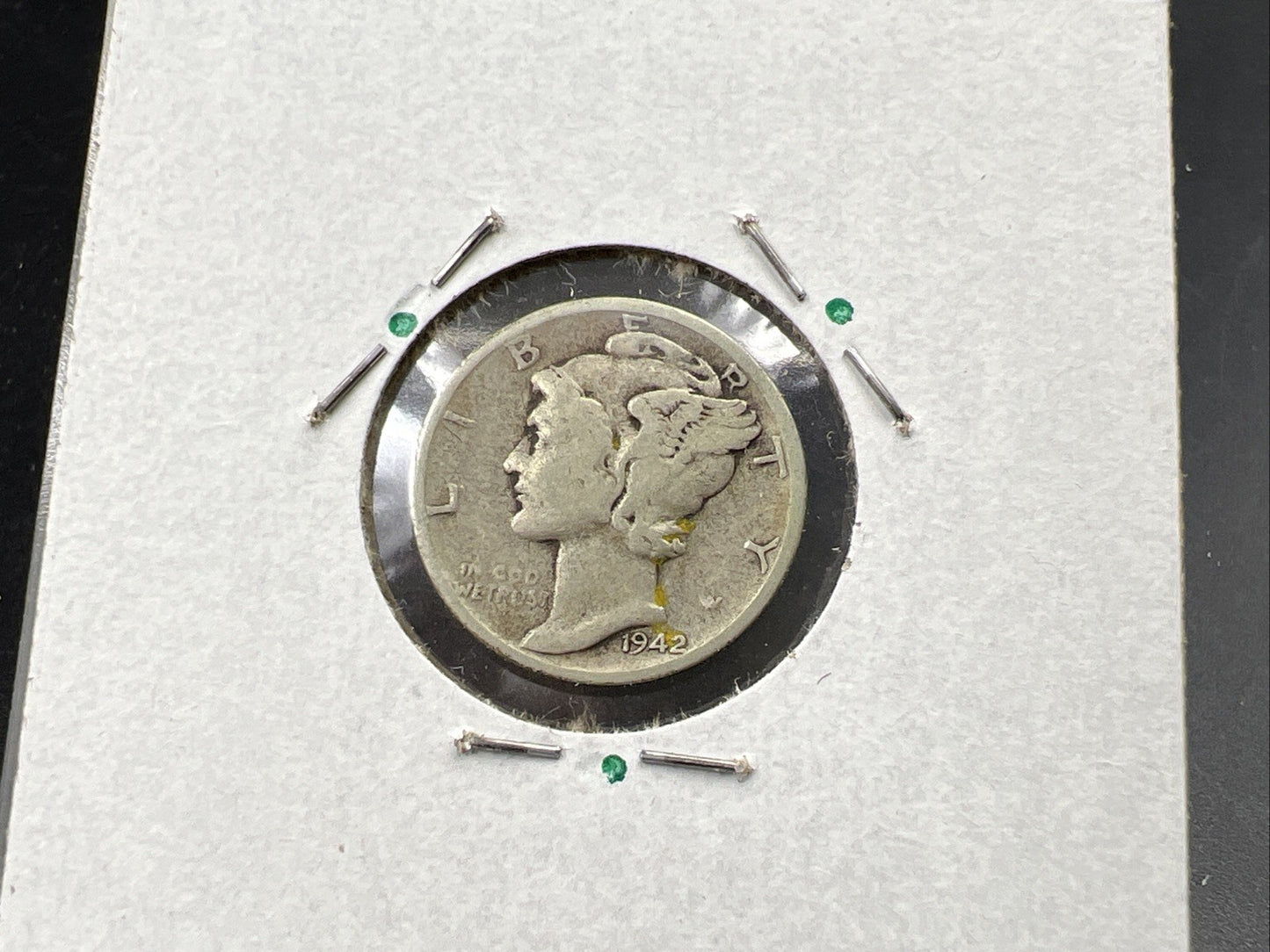 1942 S 10c Mercury Silver Dime Coin Upside down Mint Mark Variety Very Circulate
