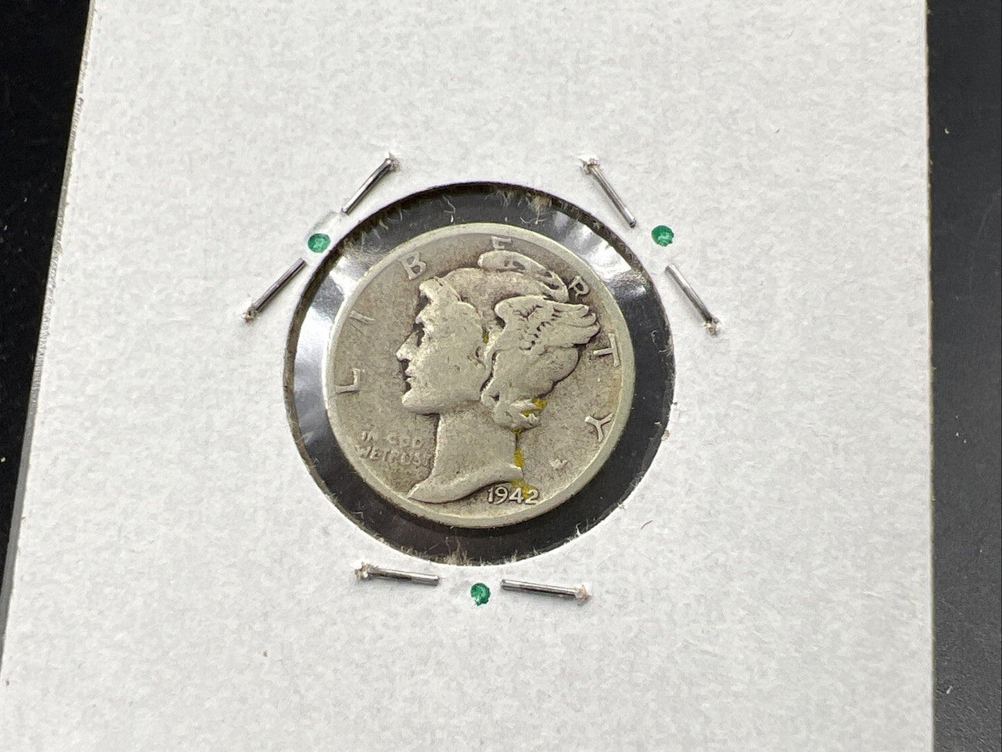 1942 S 10c Mercury Silver Dime Coin Upside down Mint Mark Variety Very Circulate
