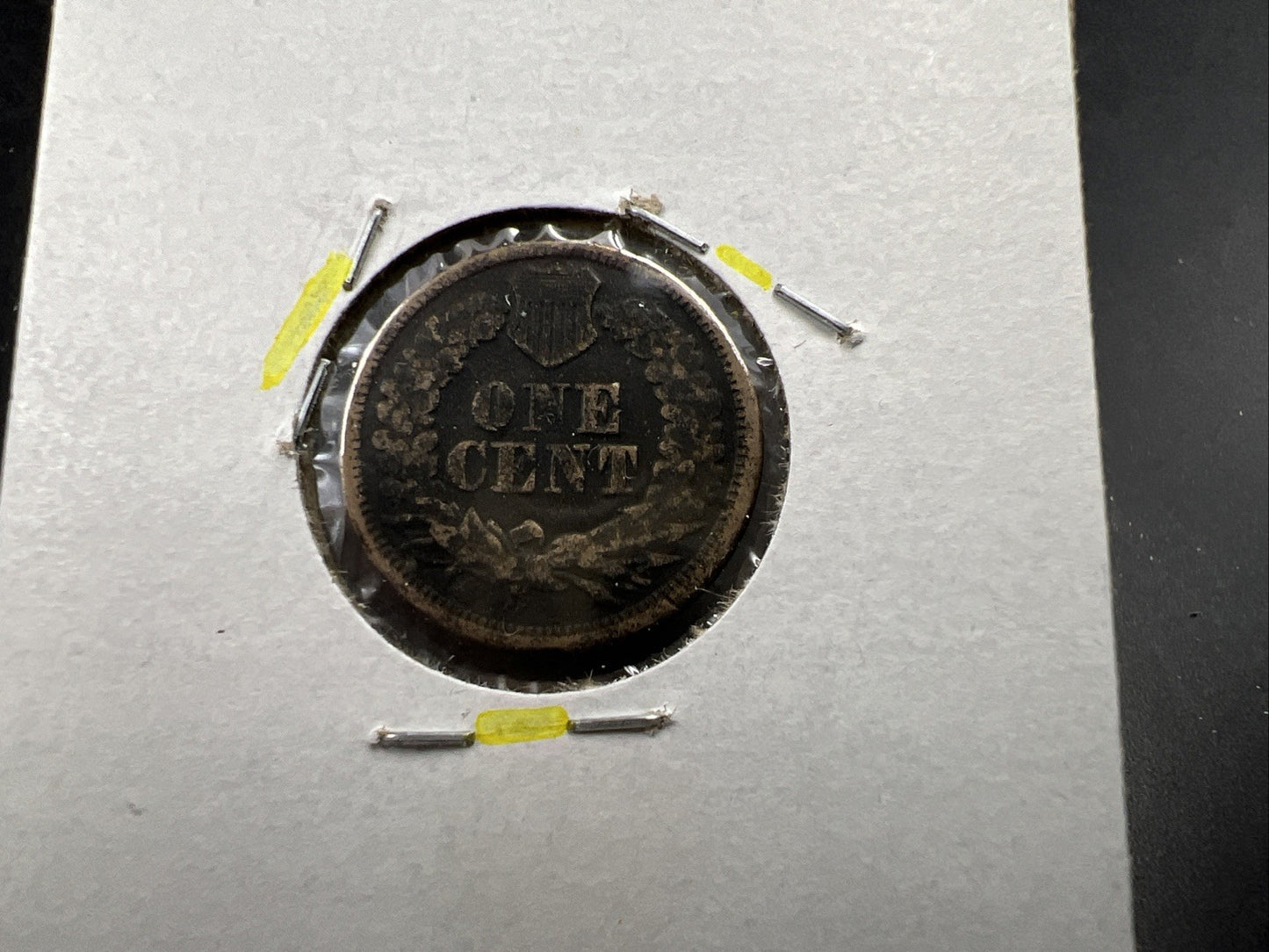 1863 1c Indian Cent Penny Copper Nickel VG Details Environmental Damage SKU#A