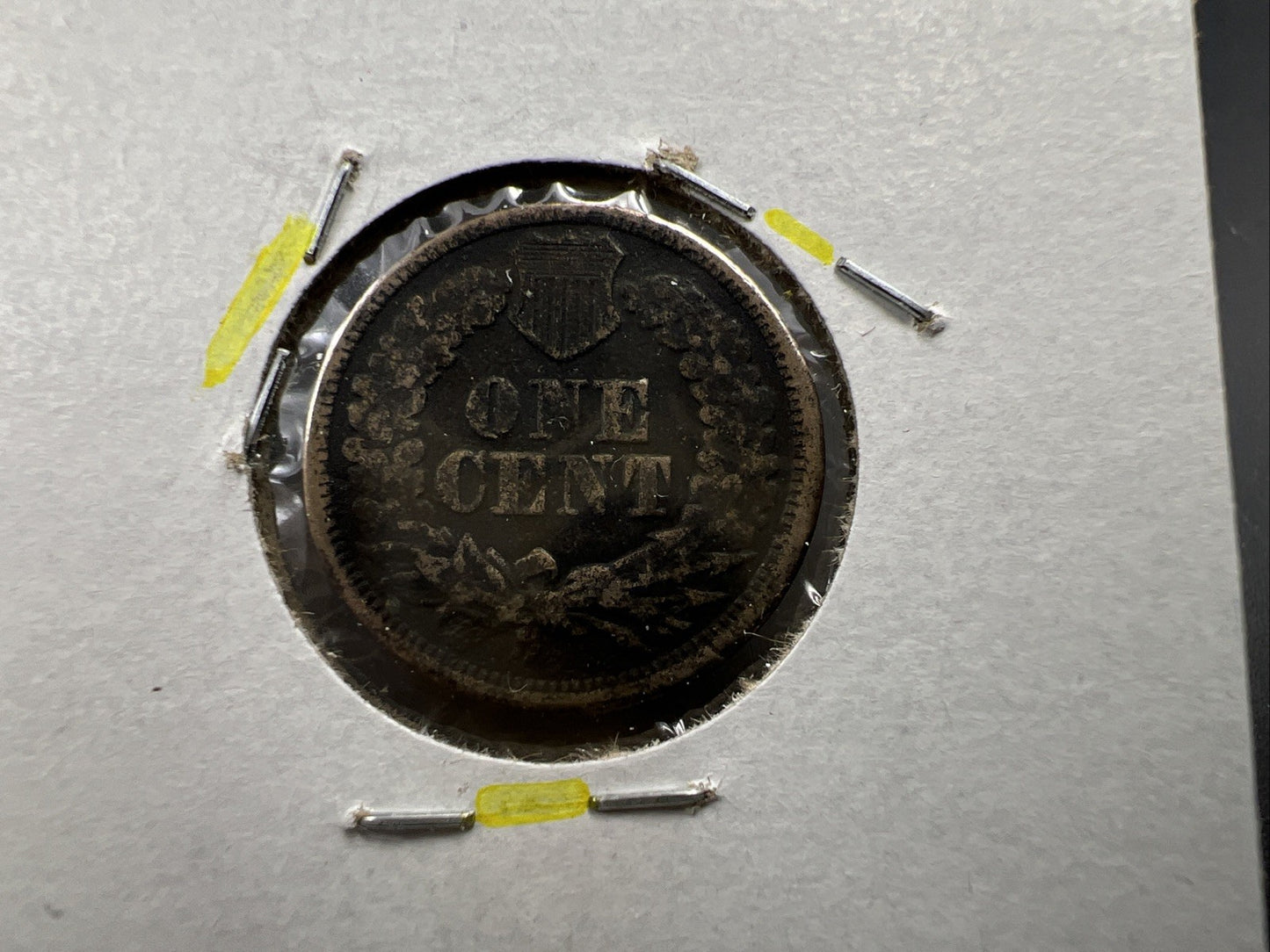 1863 1c Indian Cent Penny Copper Nickel VG Details Environmental Damage SKU#A