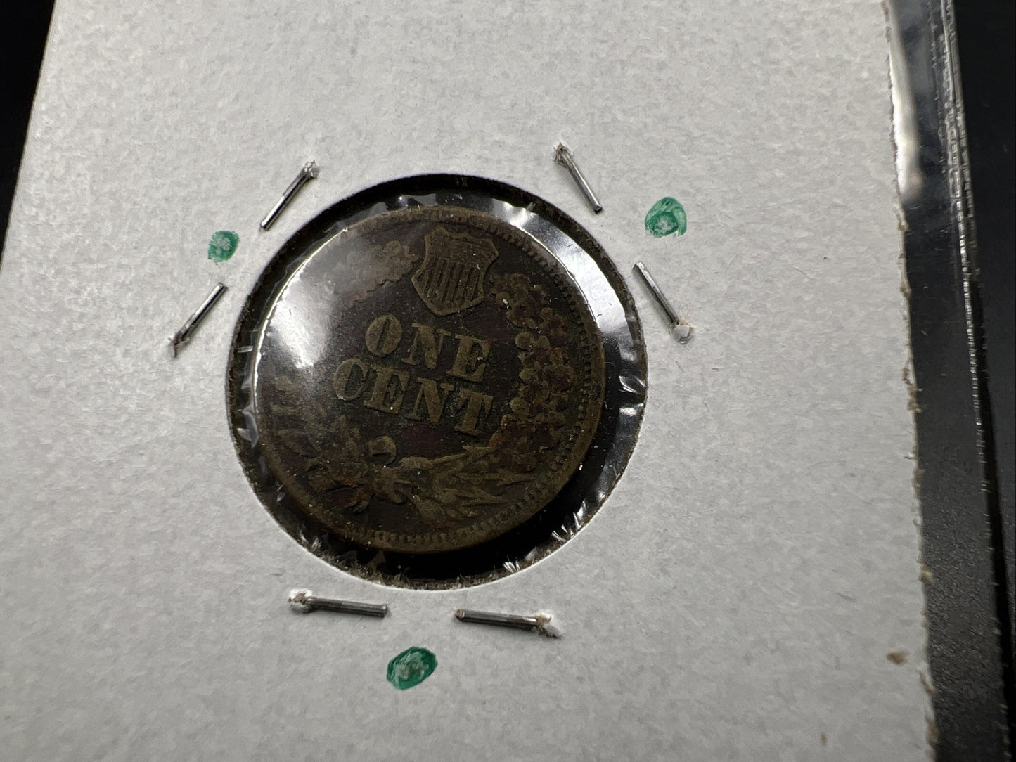 1863 1c Indian Cent Penny Copper Nickel VG Details Environmental Damage SKU#B