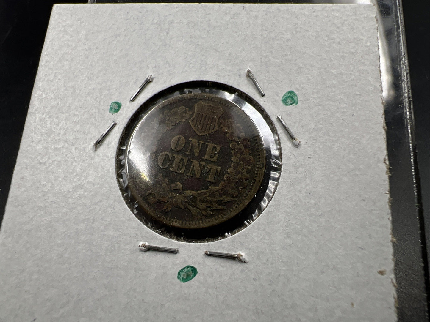 1863 1c Indian Cent Penny Copper Nickel VG Details Environmental Damage SKU#B