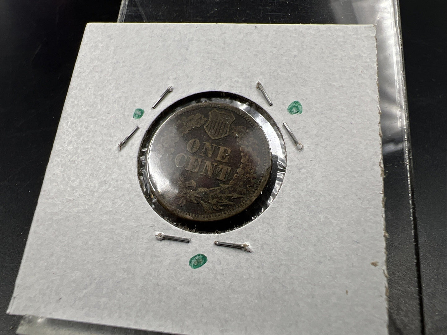 1863 1c Indian Cent Penny Copper Nickel VG Details Environmental Damage SKU#B