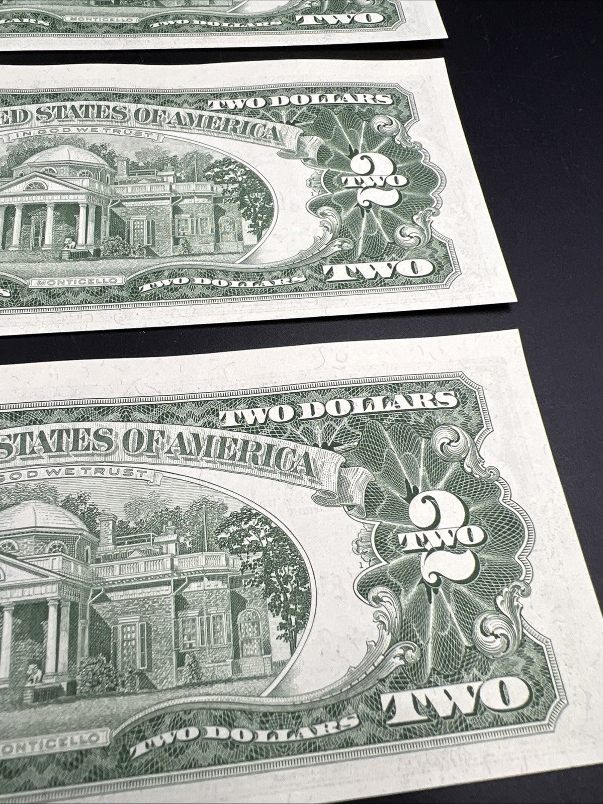 5 Consecutive 1963 A $2 Two Dollar USN United States Notes Red Seal Bills UNC #6