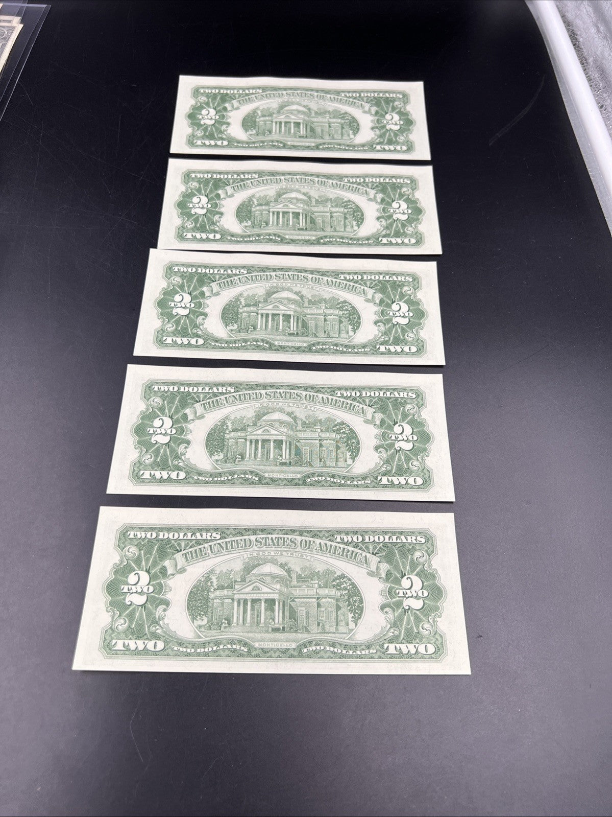 5 Consecutive 1963 A $2 Two Dollar USN United States Notes Red Seal Bills UNC #6