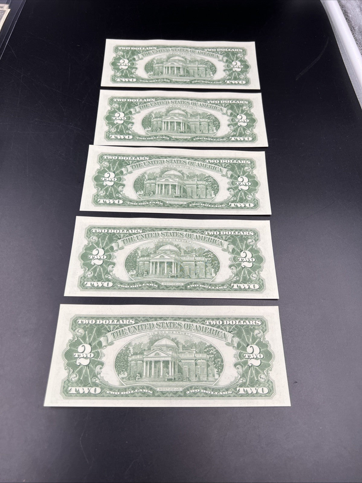 5 Consecutive 1963 A $2 Two Dollar USN United States Notes Red Seal Bills UNC #6