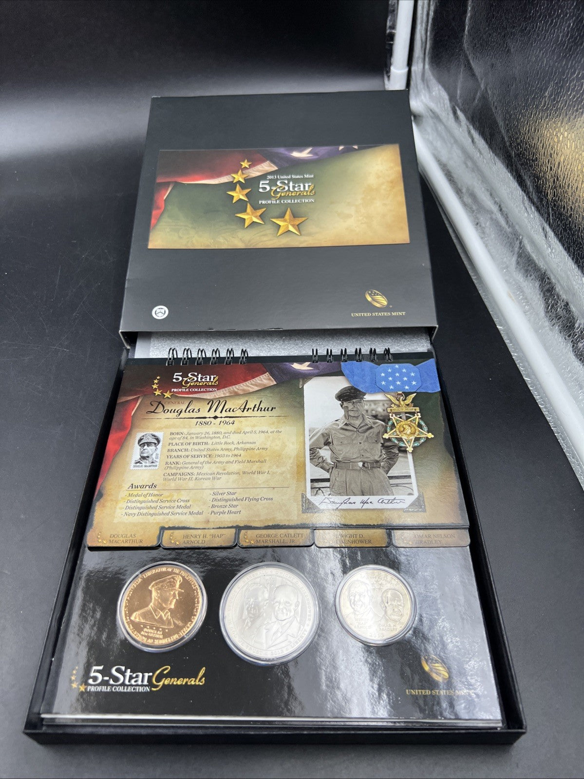 2013 5 Star Generals 2 Coin & Bronze Medal Set US Mint OGP