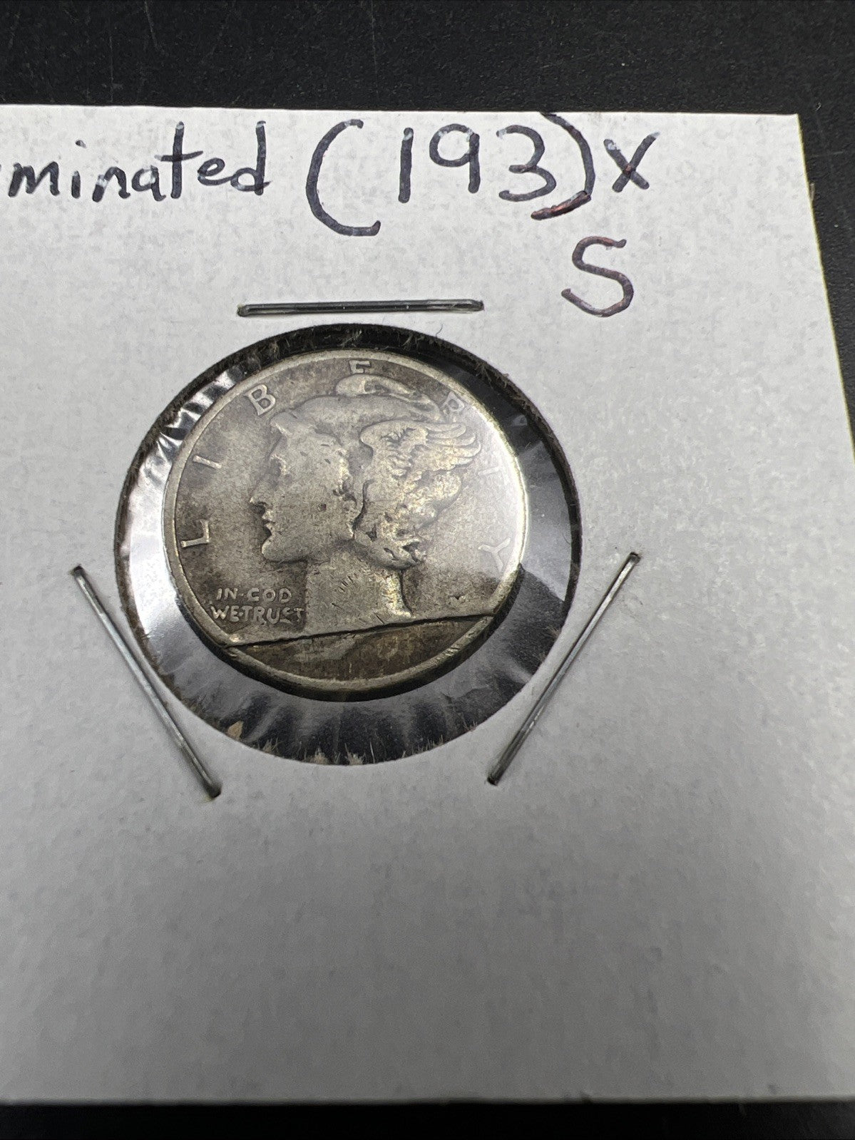 193X S Mercury Silver Dime Coin Major PLANCHET Lamination Error Coin Circulated