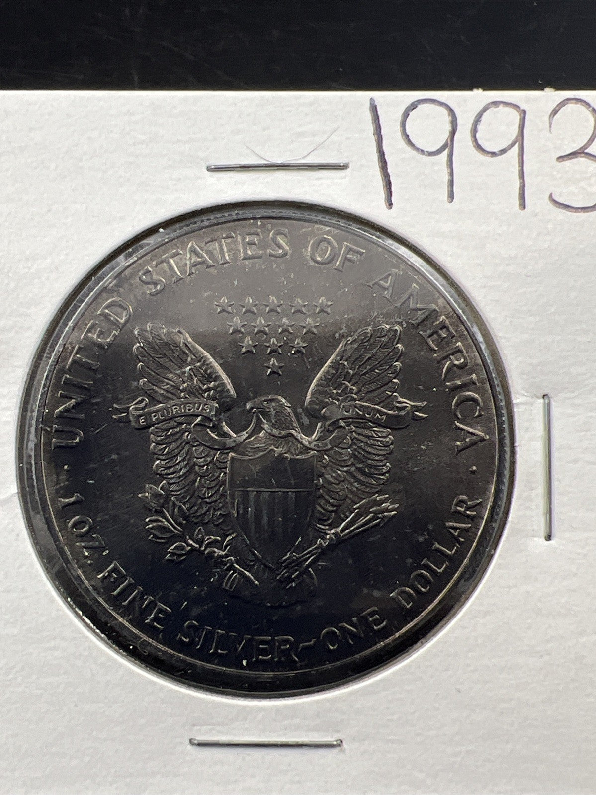 1993 1 OZ American Silver Eagle ASE Coin CH BU Nice Toning Toner Reverse SKU#3R