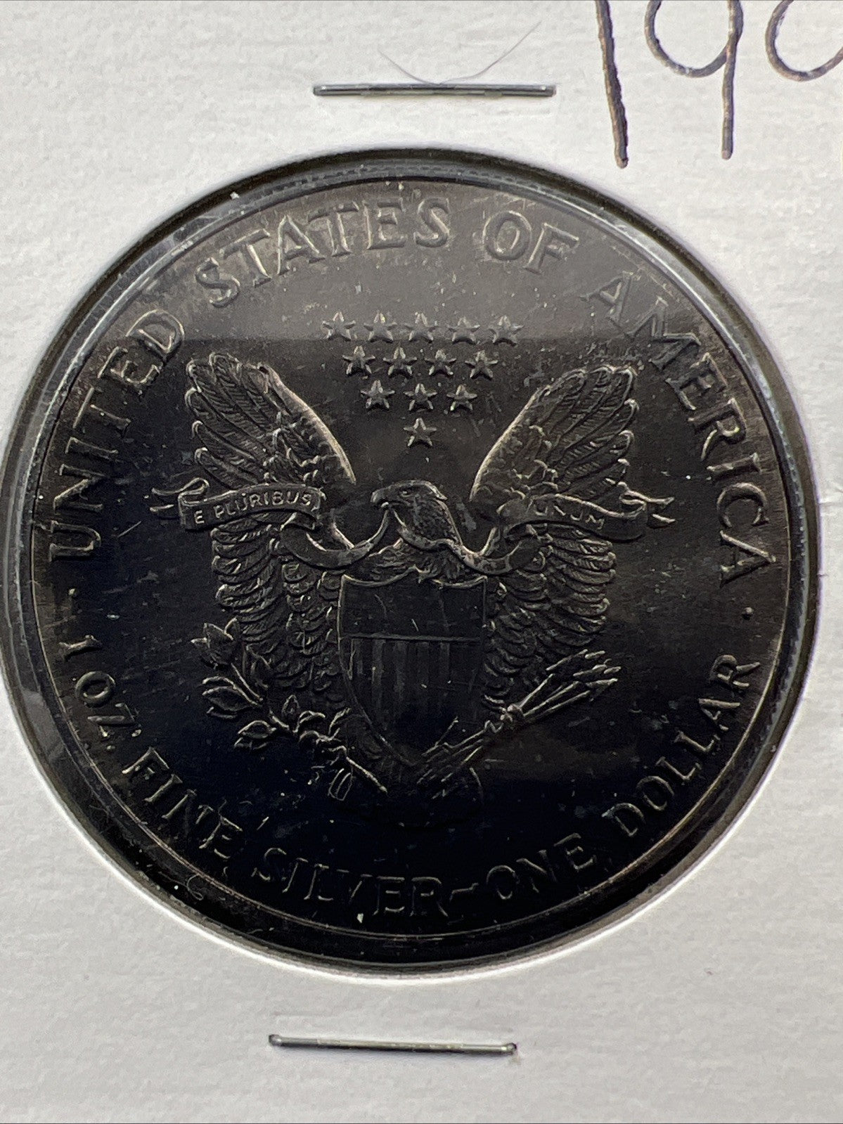 1993 1 OZ American Silver Eagle ASE Coin CH BU Nice Toning Toner Reverse SKU#3R