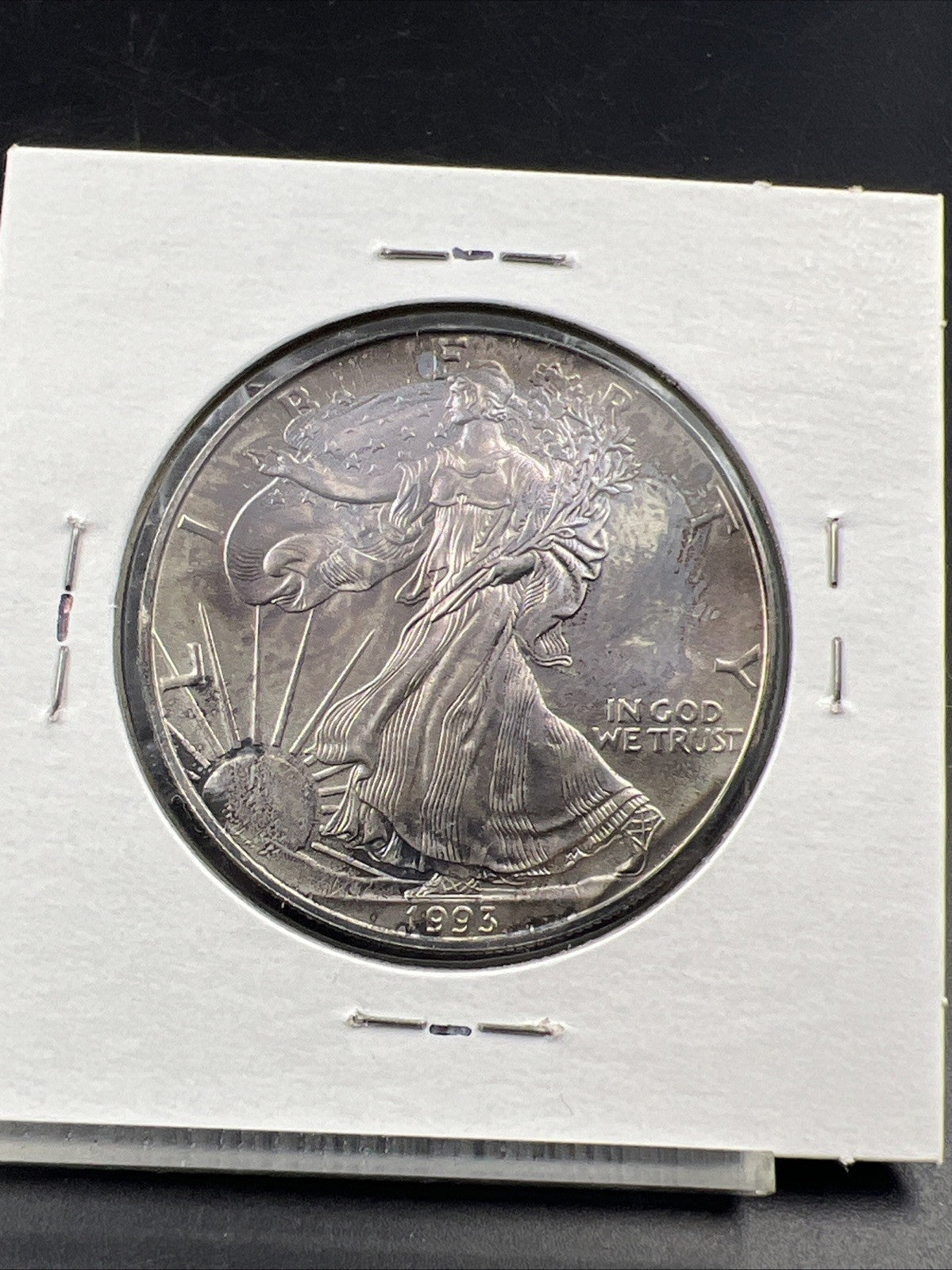 1993 1 OZ American Silver Eagle ASE Coin CH BU Nice Toning Toner Reverse SKU#3R