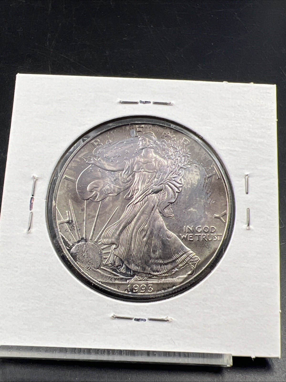 1993 1 OZ American Silver Eagle ASE Coin CH BU Nice Toning Toner Reverse SKU#3R