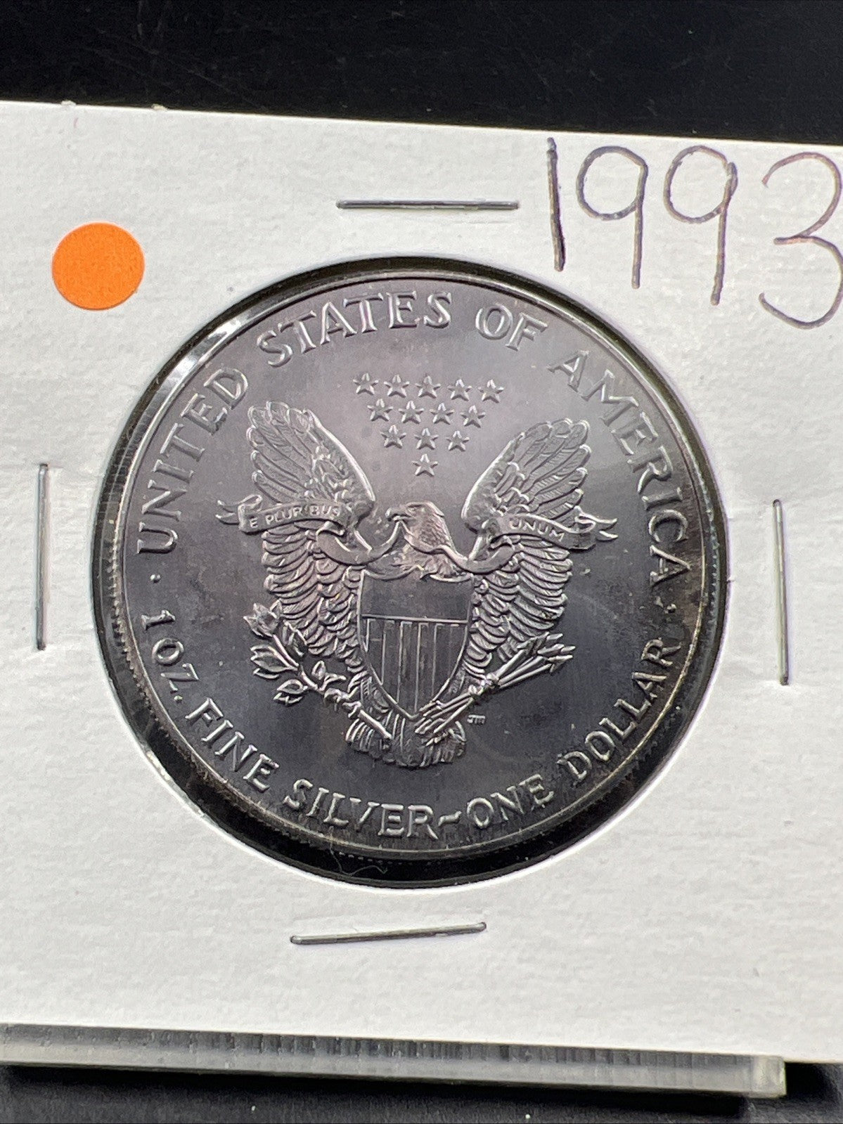 1993 1 OZ American Silver Eagle ASE Coin Gem BU Nice Toning Toner Reverse SKU#1J