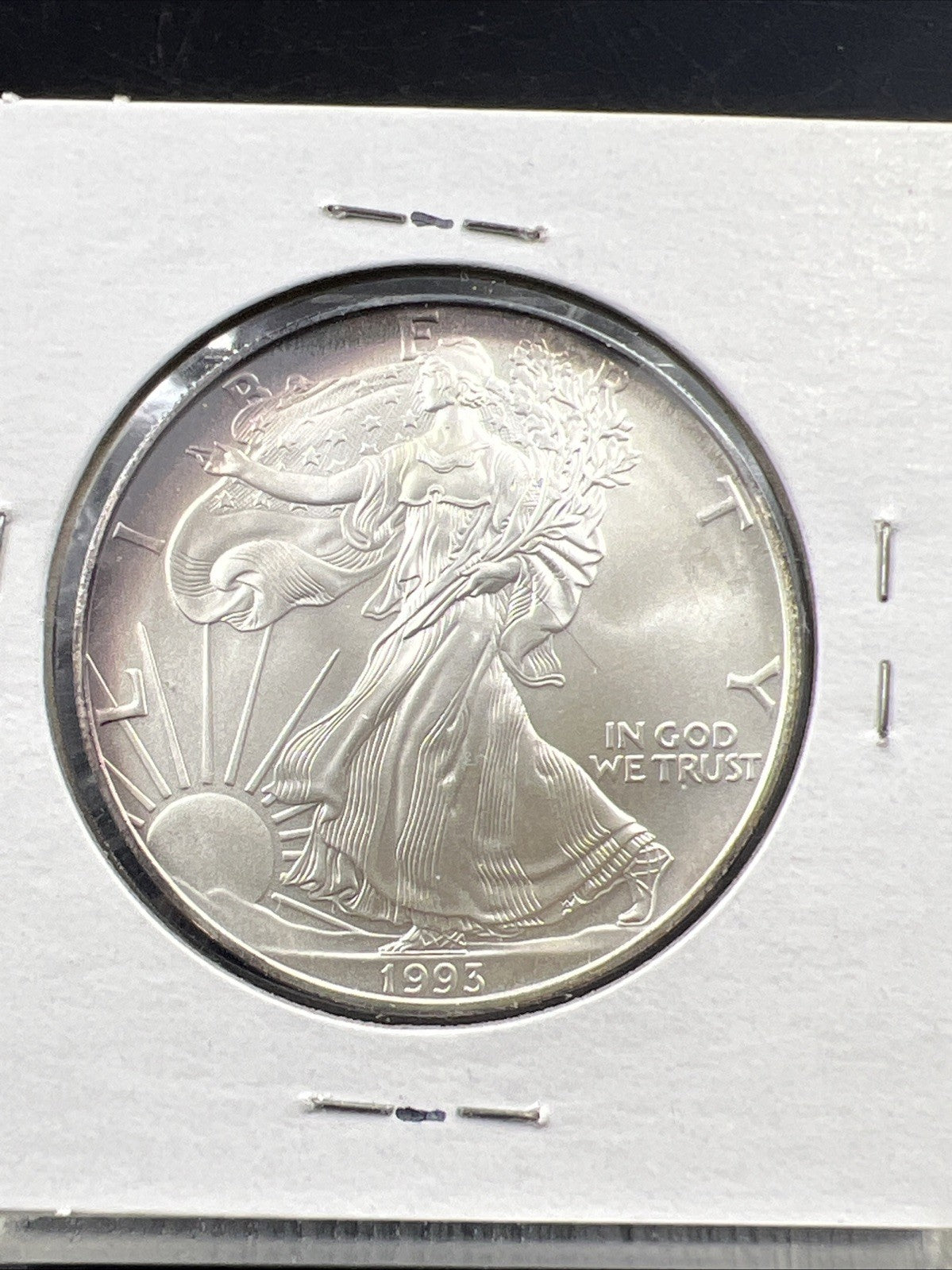 1993 1 OZ American Silver Eagle ASE Coin Gem BU Nice Toning Toner Reverse SKU#1J