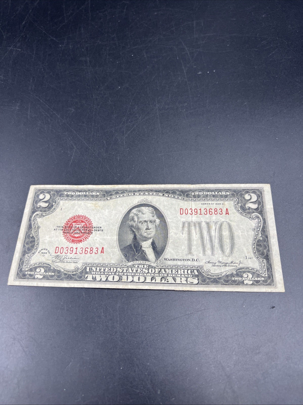 1928 D $2 United States Currency Legal Tender Note CH Fine Circ #683