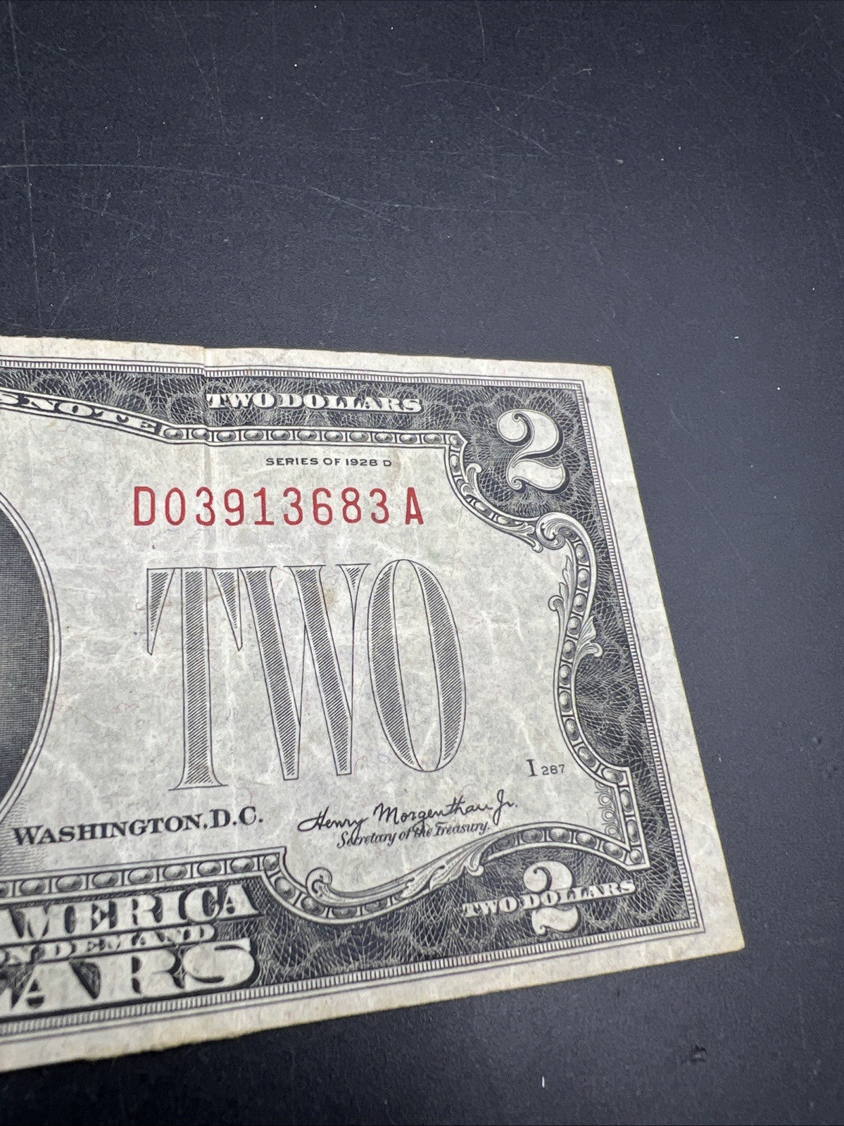 1928 D $2 United States Currency Legal Tender Note CH Fine Circ #683