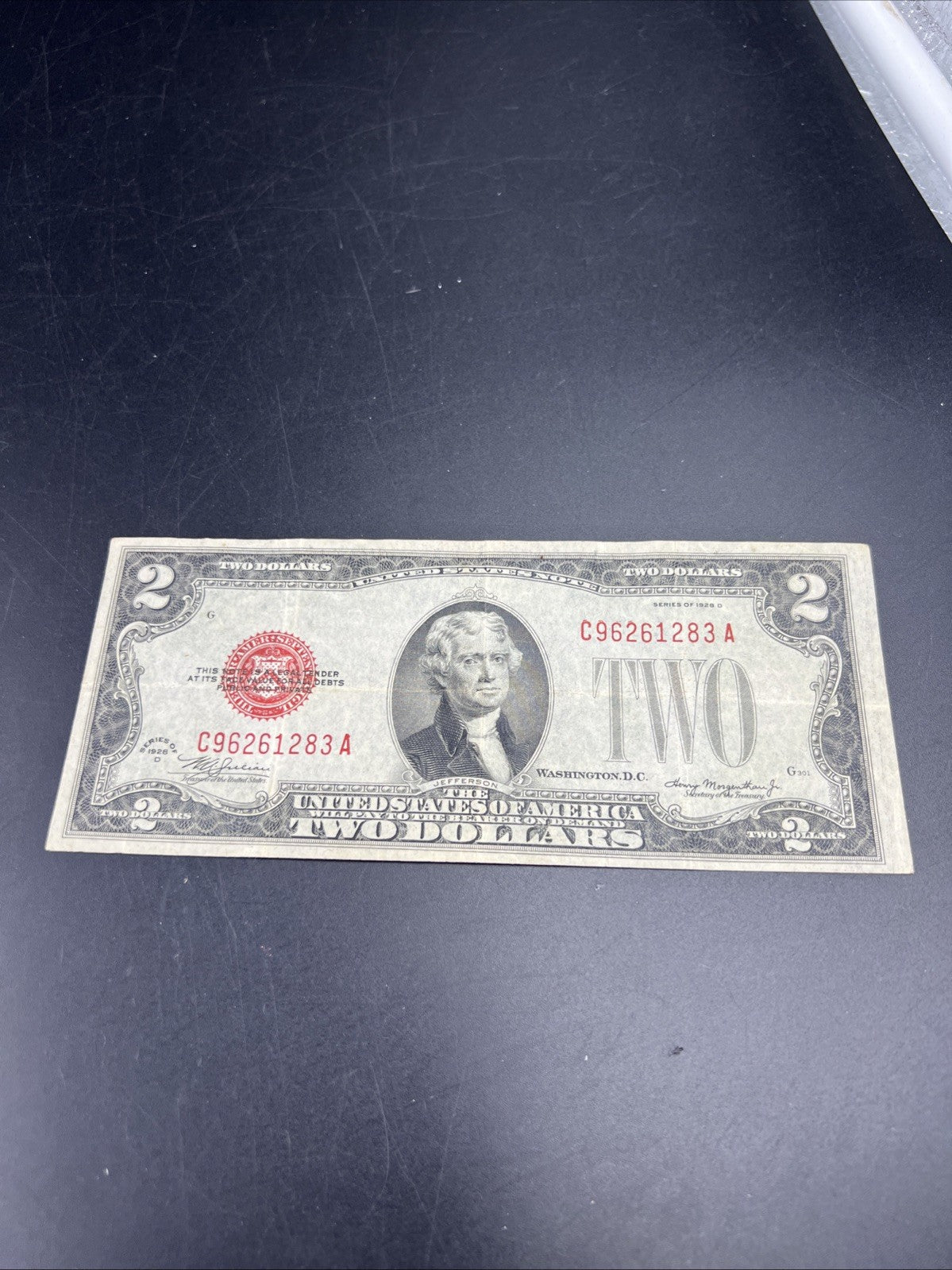1928 D $2 United States Currency Legal Tender Note CH Fine / VF #283