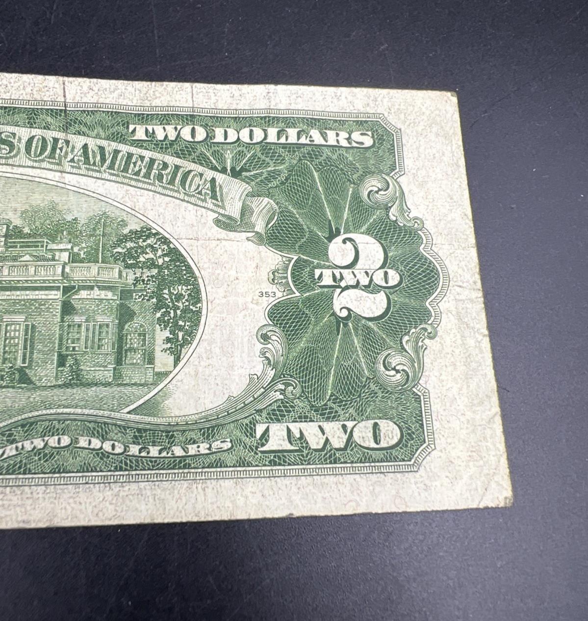1928 G $2 United States Currency Legal Tender Note Very Good / Fine #853