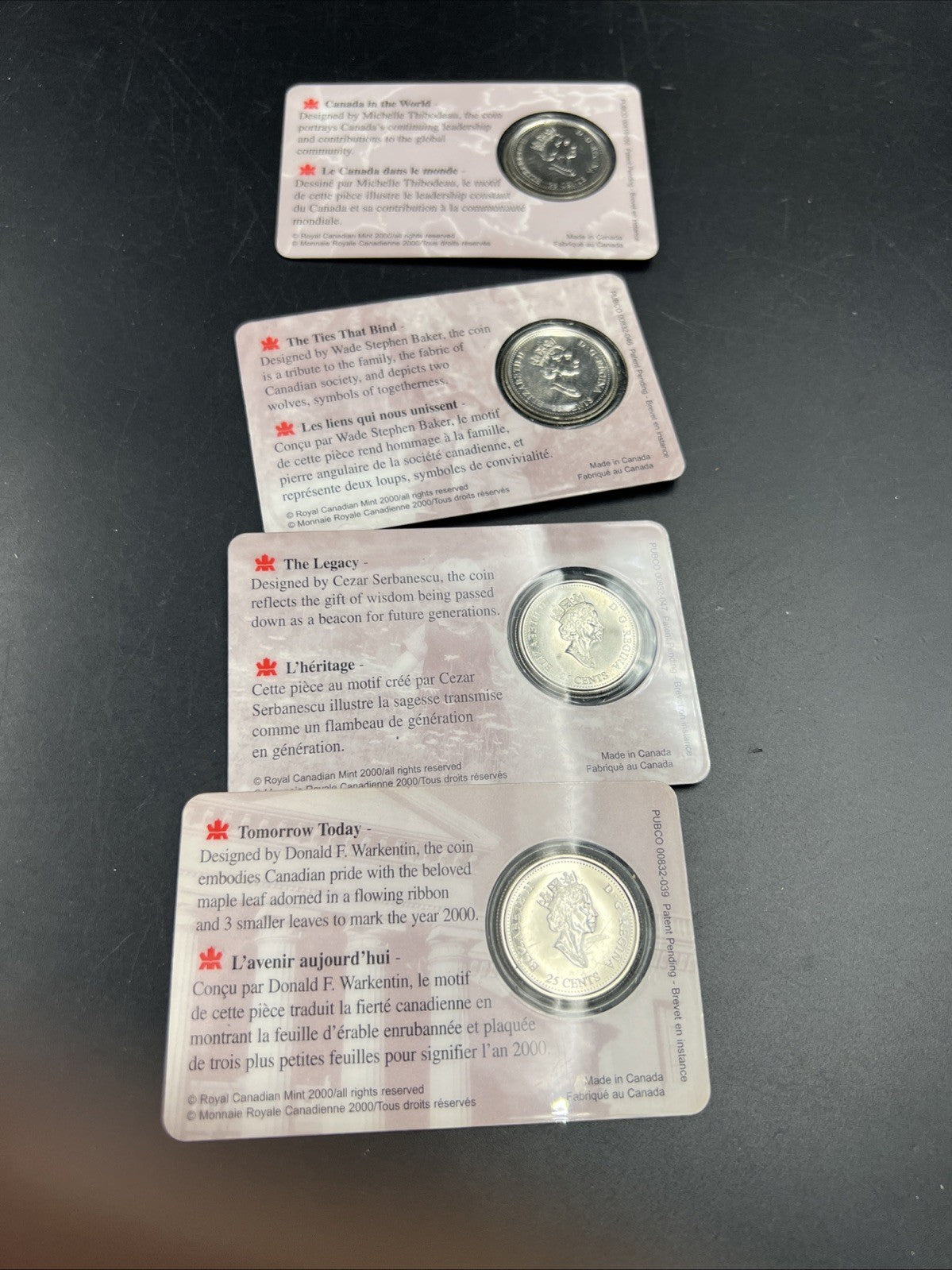 4 Coin Canada 2000 25c Community Family Wisdom Fierte Unc Set in Display Card